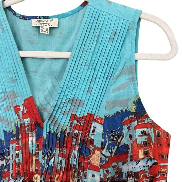 ORIENTQUE Australia‎ Womens Retro Boat Print Crinkle Cotton Dress Size Small - Picture 7 of 16